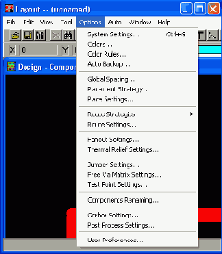      Options>Net Properties (a)  Options>System Settings ()